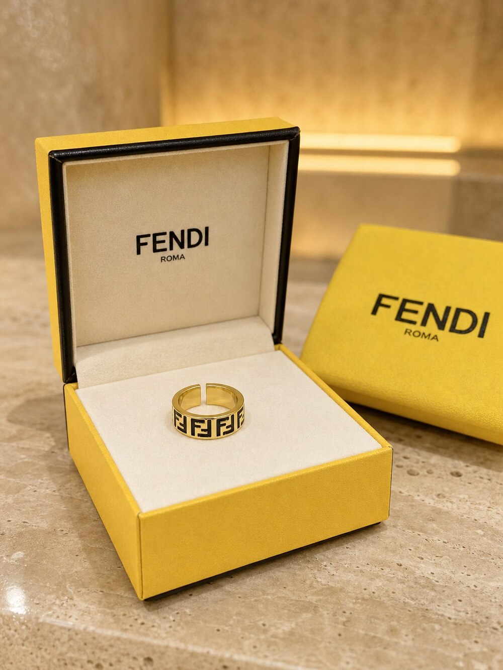 Fendi Modern Designer Ring Style 2 | New with Box - Picture 7 of 9